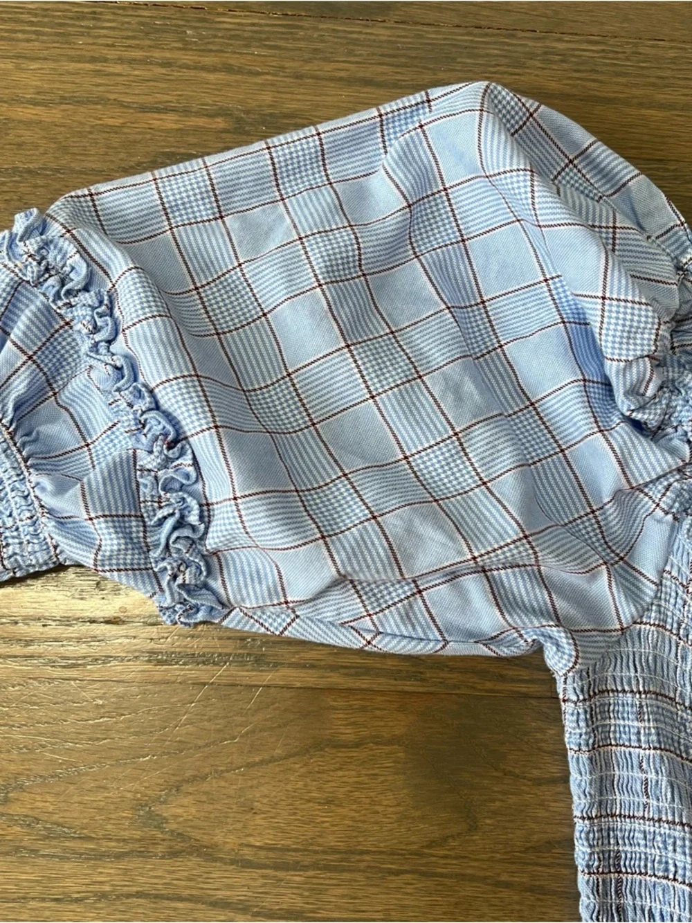 Hill House Nesli Nap Dress Puff Sleeve Square Neck Tiered Plaid Small Coquette - Picture 5 of 8